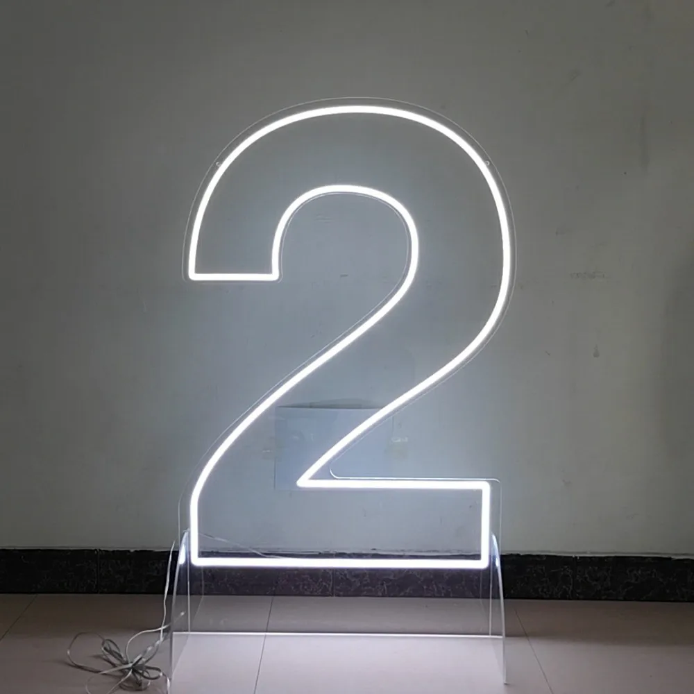 

0-9 LED Stand Numbers Neon Sign Light for Event Birthday Party Anniversary Wall Decor Personalized Size Customized Neon Numbers