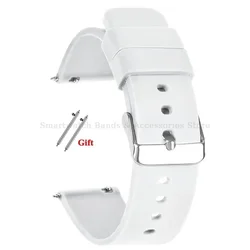 Versatile Silicone Quick Release Watch Strap - Multiple Size Options - 22mm (White - Silver)