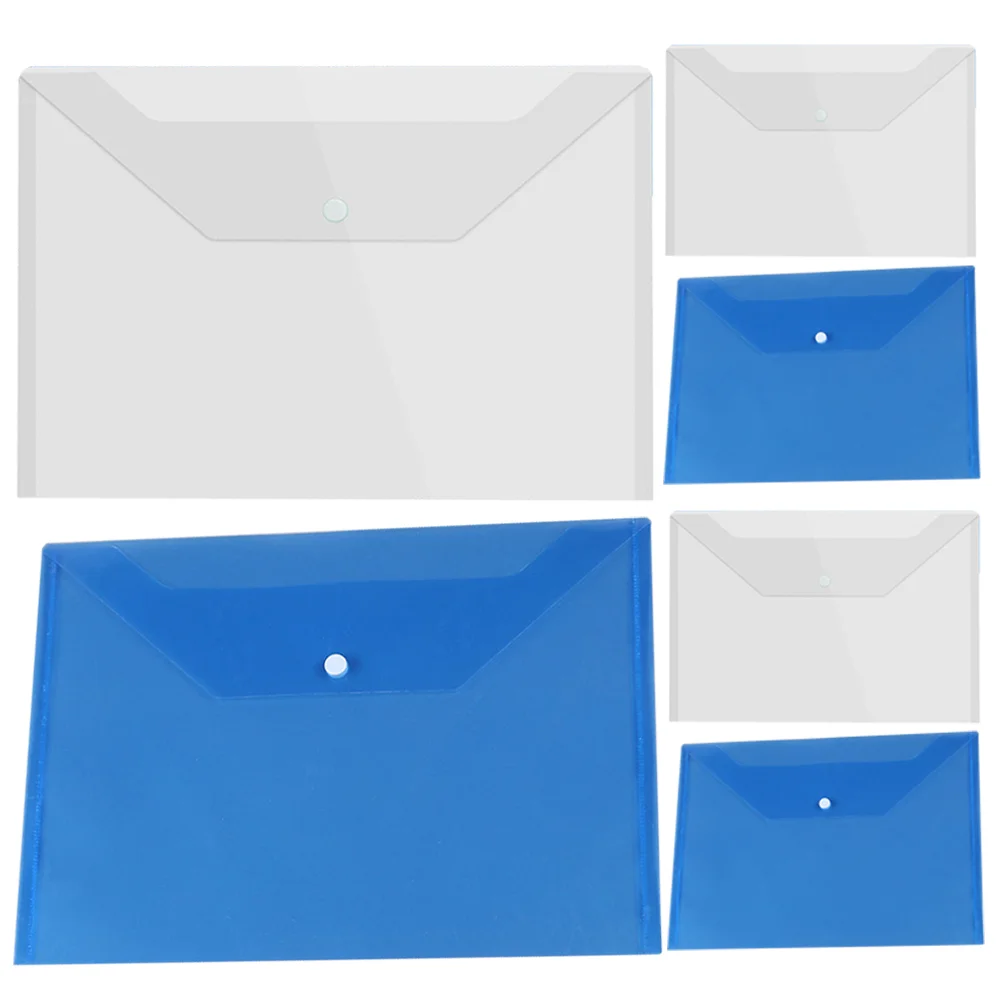 

6 Pcs A4 Transparent File Bag Thickened Snap Information Business Card Storage Pp