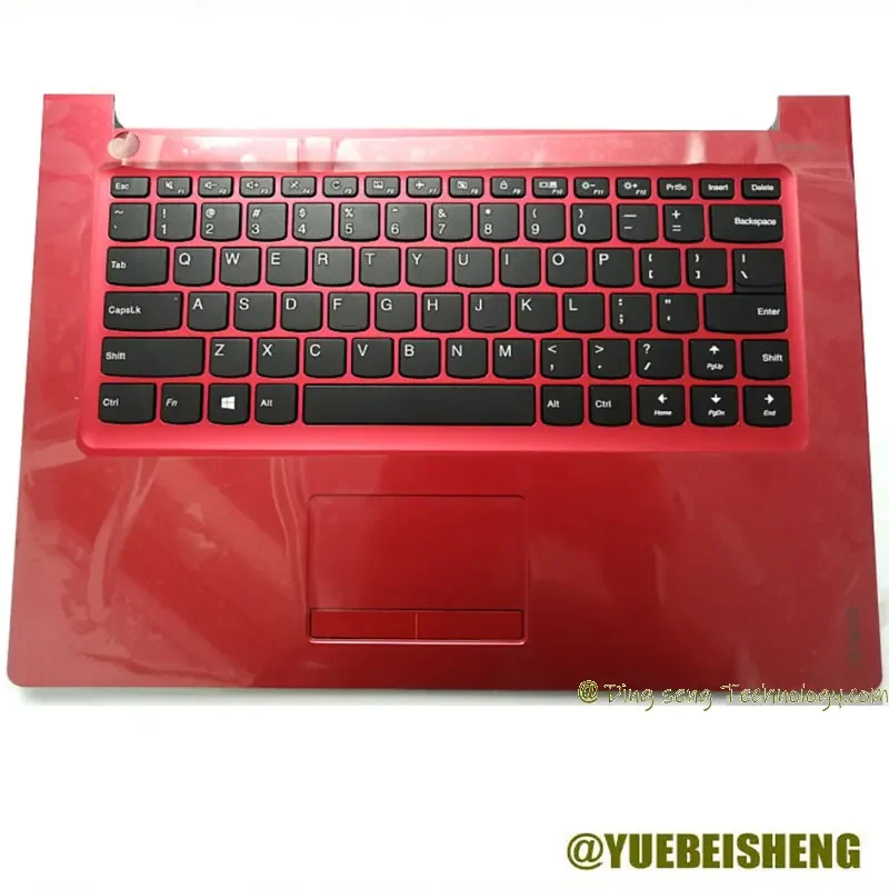 

YUEBEISHENG NEW FOR LENOVO ideapad 510-14 510-14isk US keyboard upper cover upper case 5CB0M29392 ,red