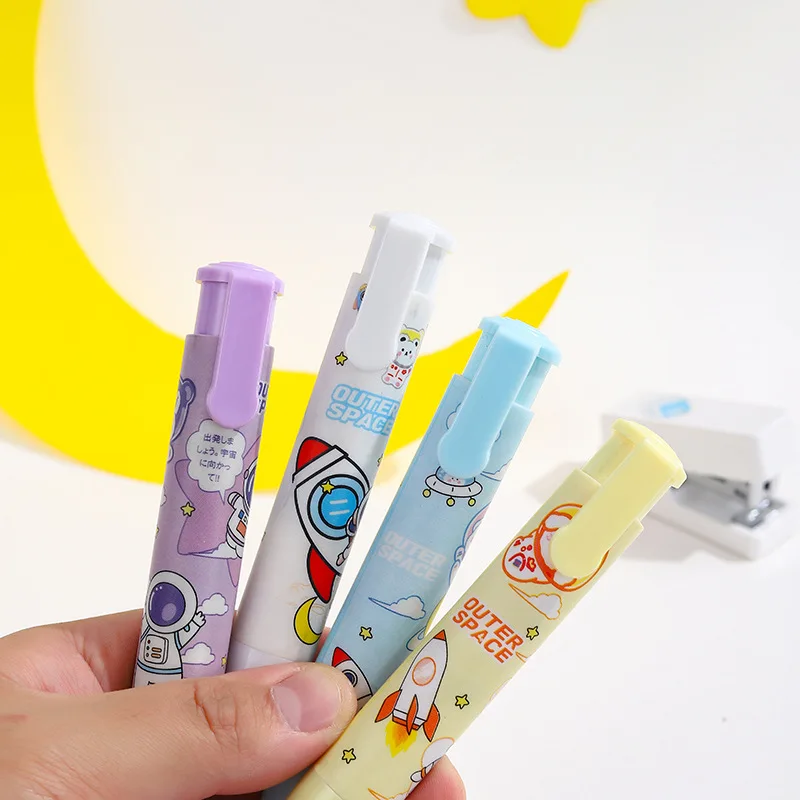 Kawaii Space Travel Astronaut Press Type Soft Rubber Eraser for Students School Office Supplies Cool Prizes Stationery