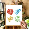 Rose Flower Stencil Set - PET Reusable Painting Templates for DIY Decor (4pcs) 6