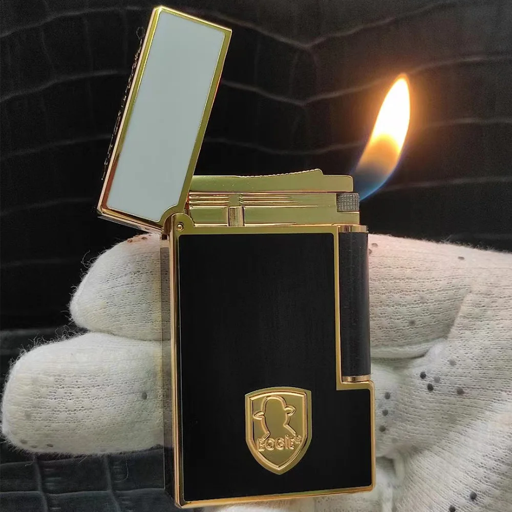 

100% New Light Luxury Ligne 2 Tobacco Cigar Cigarette gas Lighter Oblique Flame Smoking Butane Lighter Bright Sound Windproof