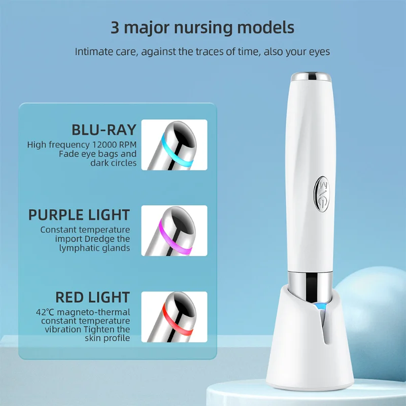 Electric Disinfection Eye Massager 42℃ Hot Compress Vibration Beauty Instrument Firming Eye Bags Dark Circles Remove Wrinkles vibration electronic lead in instrument anti age lighten dark circles electric eye massager eye bags removal iontophoresis