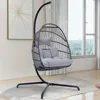 Egg Chair Luxury Outdoor Patio Wicker Hanging with Water Resistant Cushions for Patio Backyard Balcony,Swing Egg Chair 1