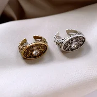 European And American Retro Zircon Oval Saturn Open Ring Fashion All-match  Female Jewelry 1
