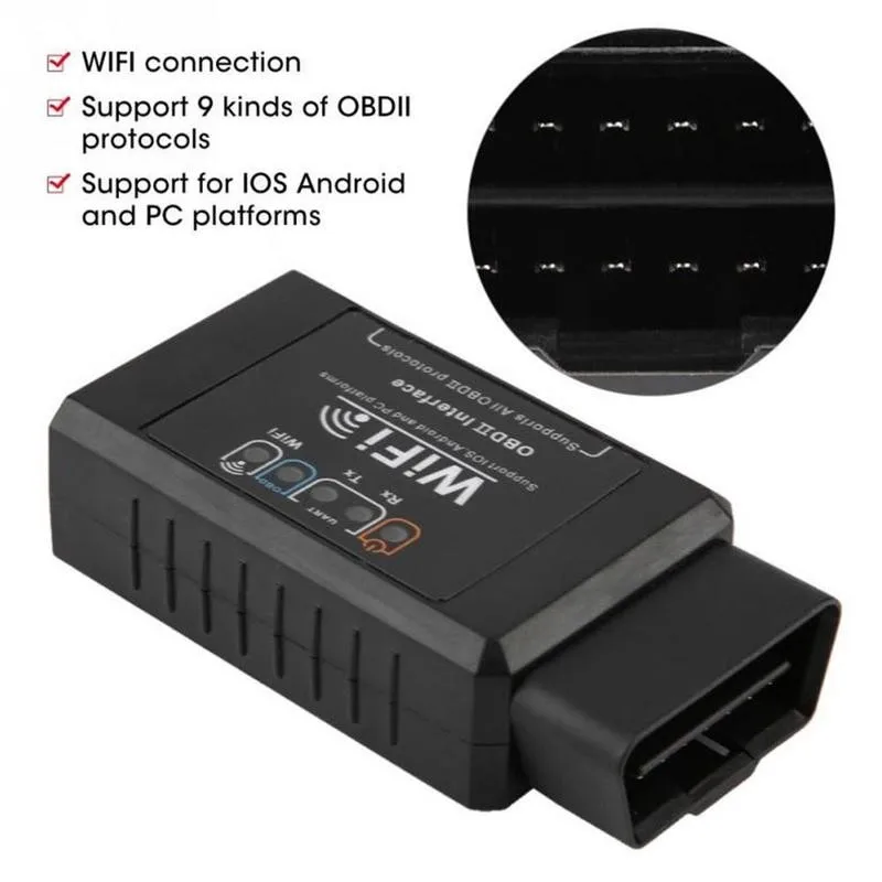 ELM327 WIFI  OBD2 Scanner For iOS/Android Car Code Reader Elm-327 Wi-Fi V 1.5 Wi Fi ELM 327 OBD 2 Auto Diagnostic Tools V1.5 portable car battery charger