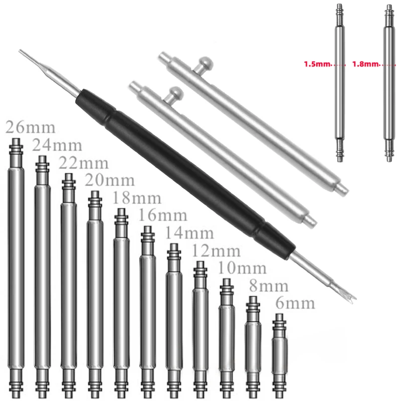 Per Casio Citizen Tissot Seiko All Brand Watch Shaft A Sgancio Rapido Barra A Molla Addensata Con Orecchio In Acciaio Biella 1.5Mm 1.8Mm