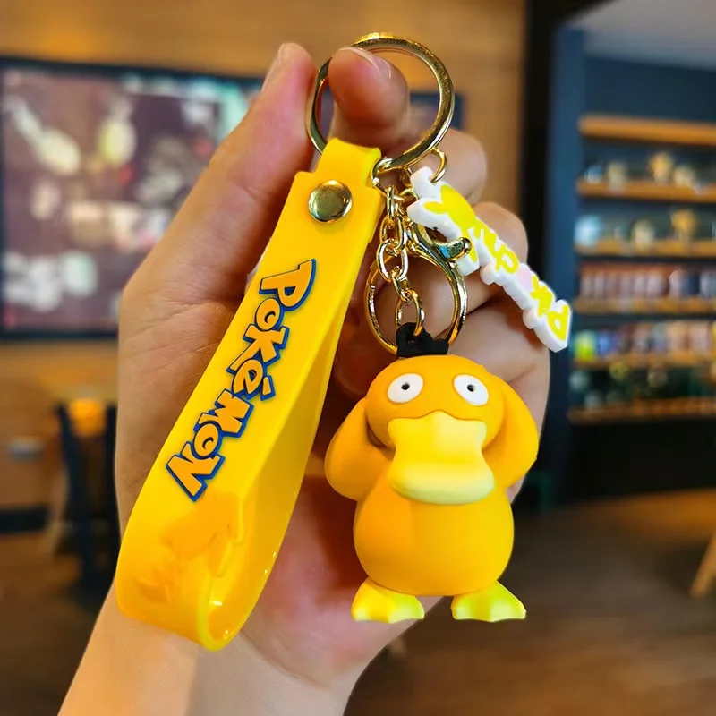 Pokemon Keychain Pikachu Anime Action Figure Toy Kawaii Cartoon Fashion Charmander Psyduck Doll Keyring Car Bag Pendant Kid Gift