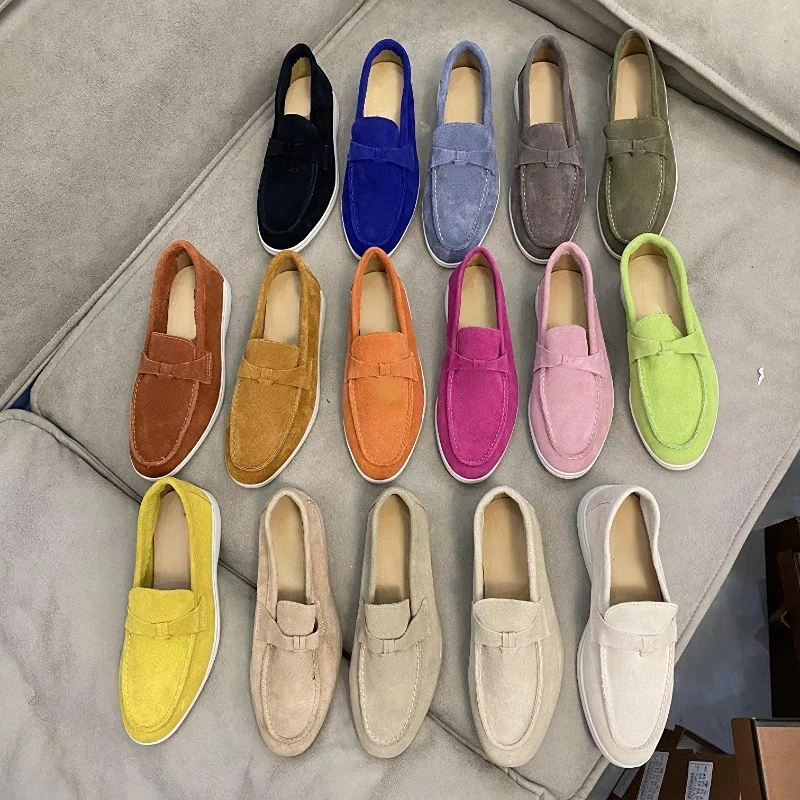 

2022 New Cowhide Beanie Shoes All-match Casual Soft Leather Large Size Women's & Men's Loafers Shoes
