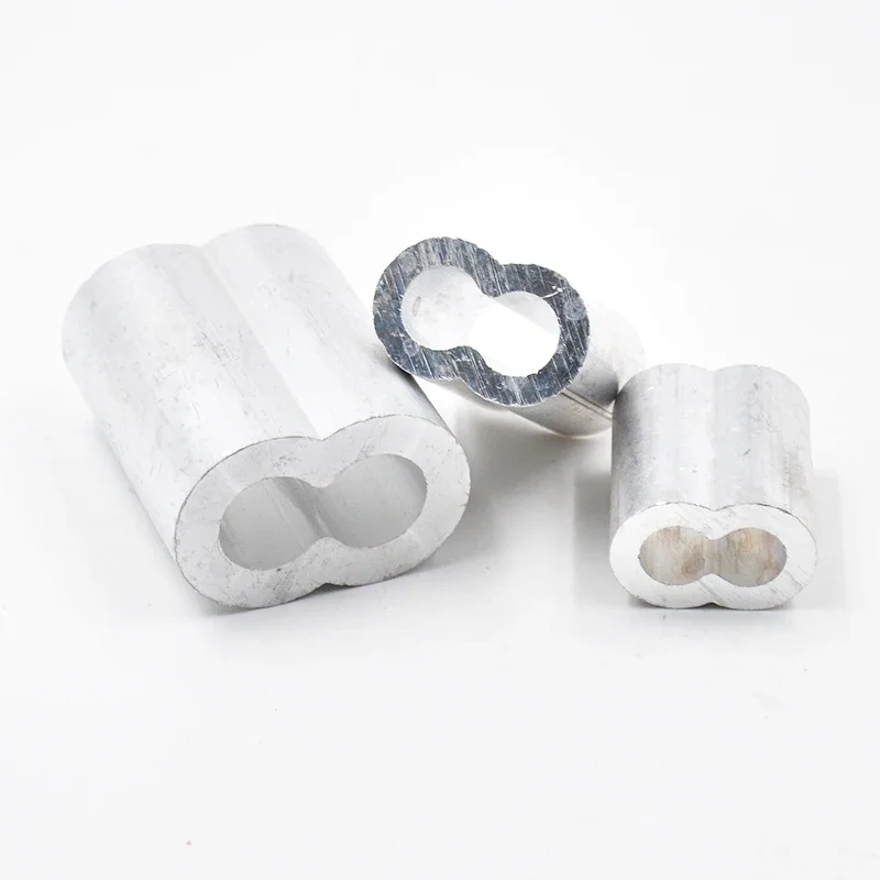 1/2/10/20/50Pc Wirerope Suppress Fixed Sleeve Connecting Aluminum Sleeve Oval Aluminum Clip Head Lock Circular Joint