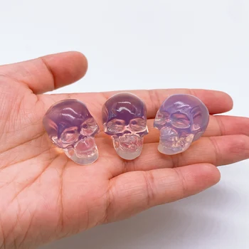 Pink Opalite Crystal Skull Figurine 2