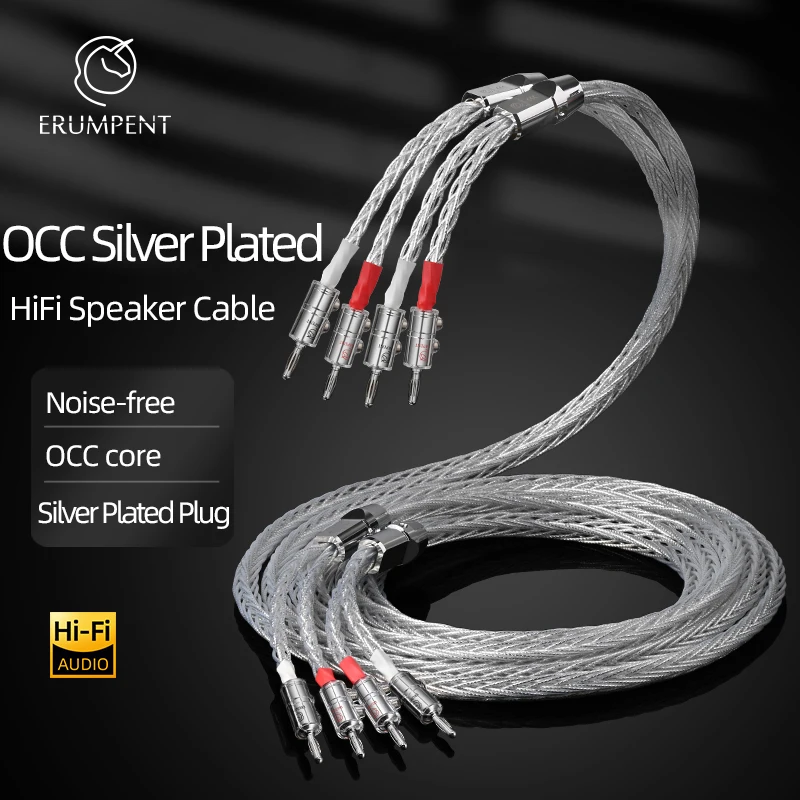 ERUMPENT HiFi 스피커 케이블 하이엔드 OCC 스피커 케이블 (자동차 오디오, 홈시어터 오디오용 연결 케이블)
