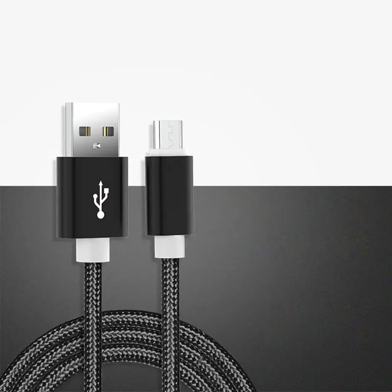 Premium Nylon Braided Micro USB Charger - Quick Charge Cable, Multiple Colors & Lengths