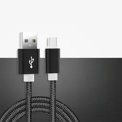 Premium Nylon Braided Micro USB Charger - Quick Charge Cable, Multiple Colors & Lengths - 1m (Black)