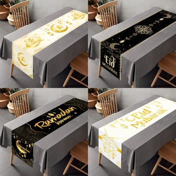 Moon Polyester Tablecloth Eid Mubarak Decor 1
