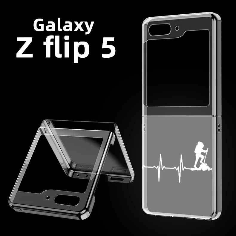 Heartbeat Line Football Basketball Cat Phone Case Per Samsung Galaxy Z Flip 5 3 4 Shell Per Samsung Z Flip3 Flip4 Hard Pc Cover