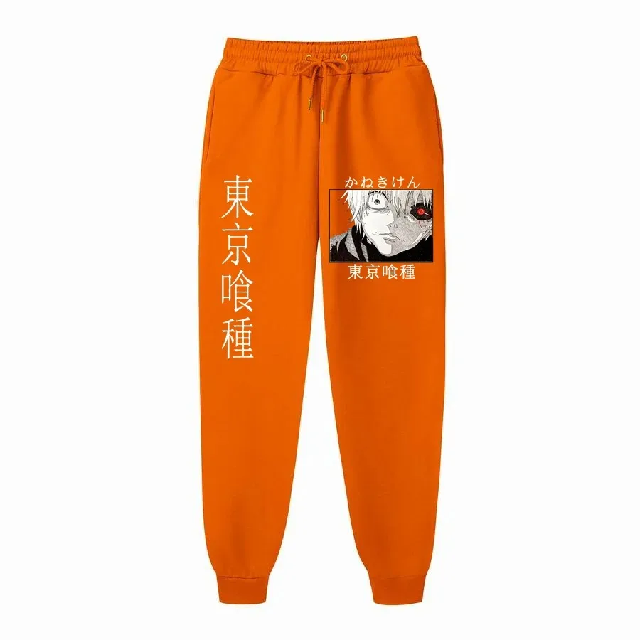 2024 Autumn and Winter Men's Jogging Pants Tokyo Ghoul Anime Print Versatile Casual Pants Comfortable Fleece Sweatpants S-3XL 5
