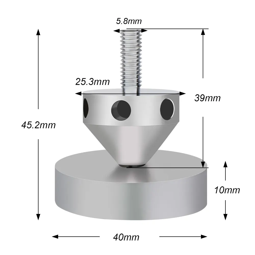 

SP0045 Hifi Audio 4pcs Speaker AMP DAC CD Spike Base Pad Isolation Feet Improve Sound 40MM*45MM