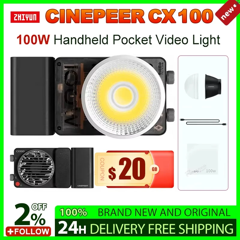 ZHIYUN CINEPEER CX100 ハンドヘルドポケットビデオライト 100W