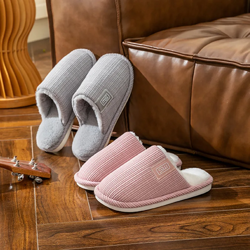 Women Bedroom Shoes Fashion Leisure Ladies Flat Fluffy Slippers Warm Plush Female Winter Spring Furry Shoes Couple Home Slippers