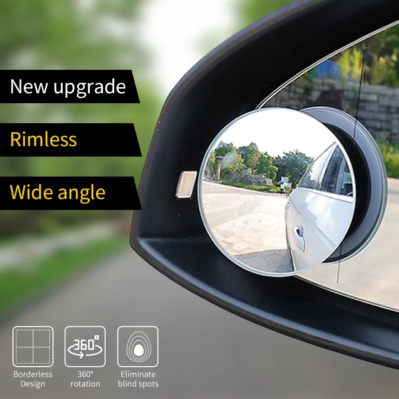 2 Pcs Auto Rückspiegel Runde Blind Spot Spiegel 360 Grad Rotierenden Auto  weitwinkel Kleine Runde Rahmen Hilfs spiegel - AliExpress