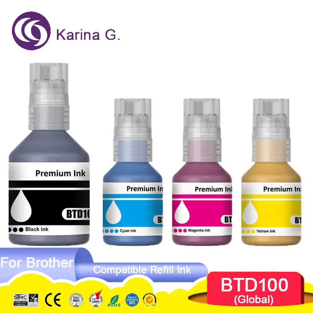 BTD100 BTD-100 BTD100BK Premium Compatible Color Bulk Water Based Bottle Refill