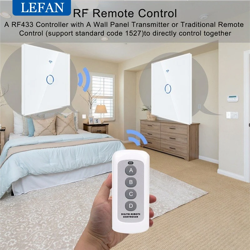 Tuya Smart Light Wifi Switch InterruptorStair Switches Glass Panel App Control Work with Alexa Google Home Yandex Smart Home