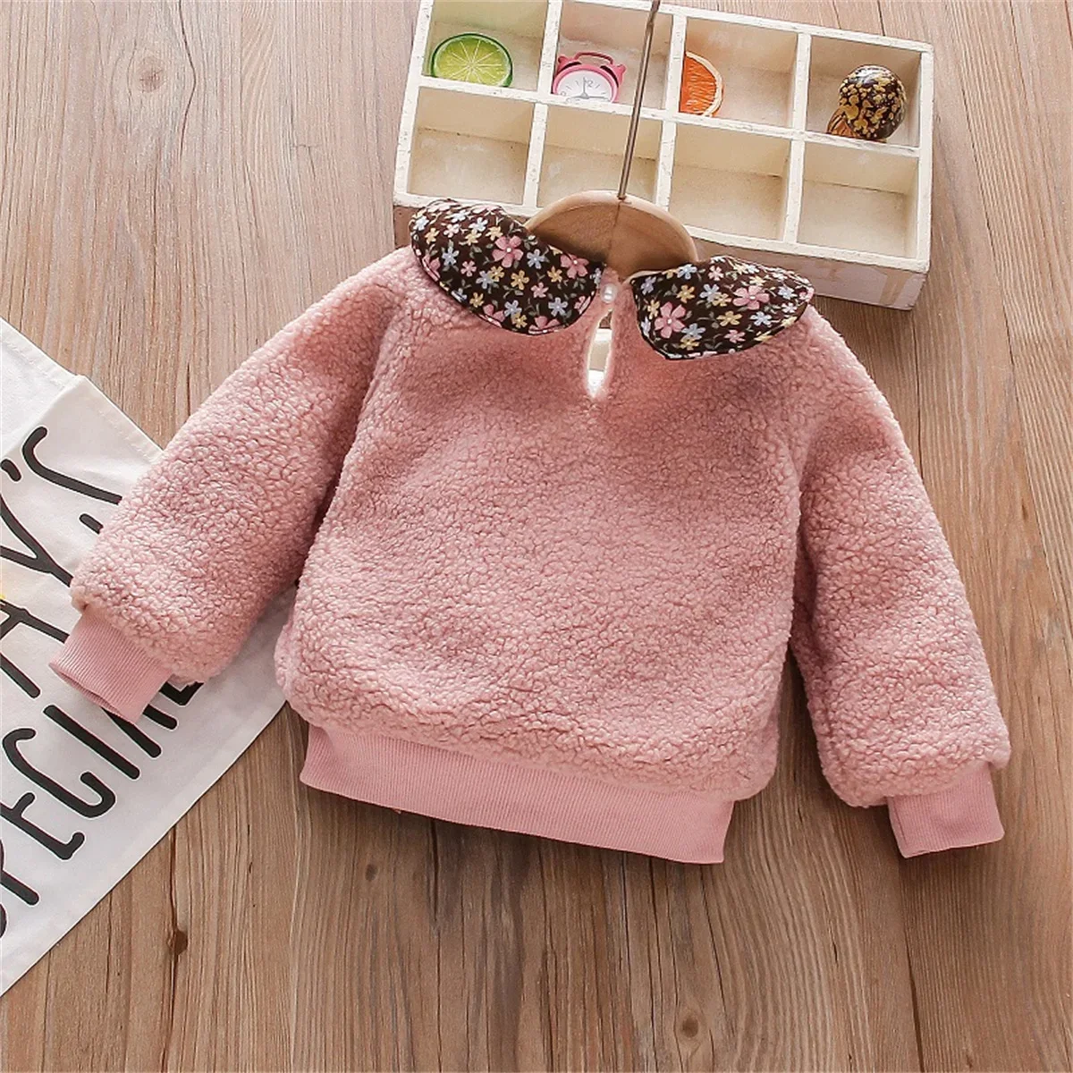 Winter Clearance Girls New Hoodie Furry Rabbit Pick Up Missing Girls Top Lapel Floral Coat Winter Hoodie