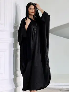 Abaya Muslim Dubai Shimmer Thin Satin Islamic Clothing Kimono Women Summer Party Evening Hijiabi Robe