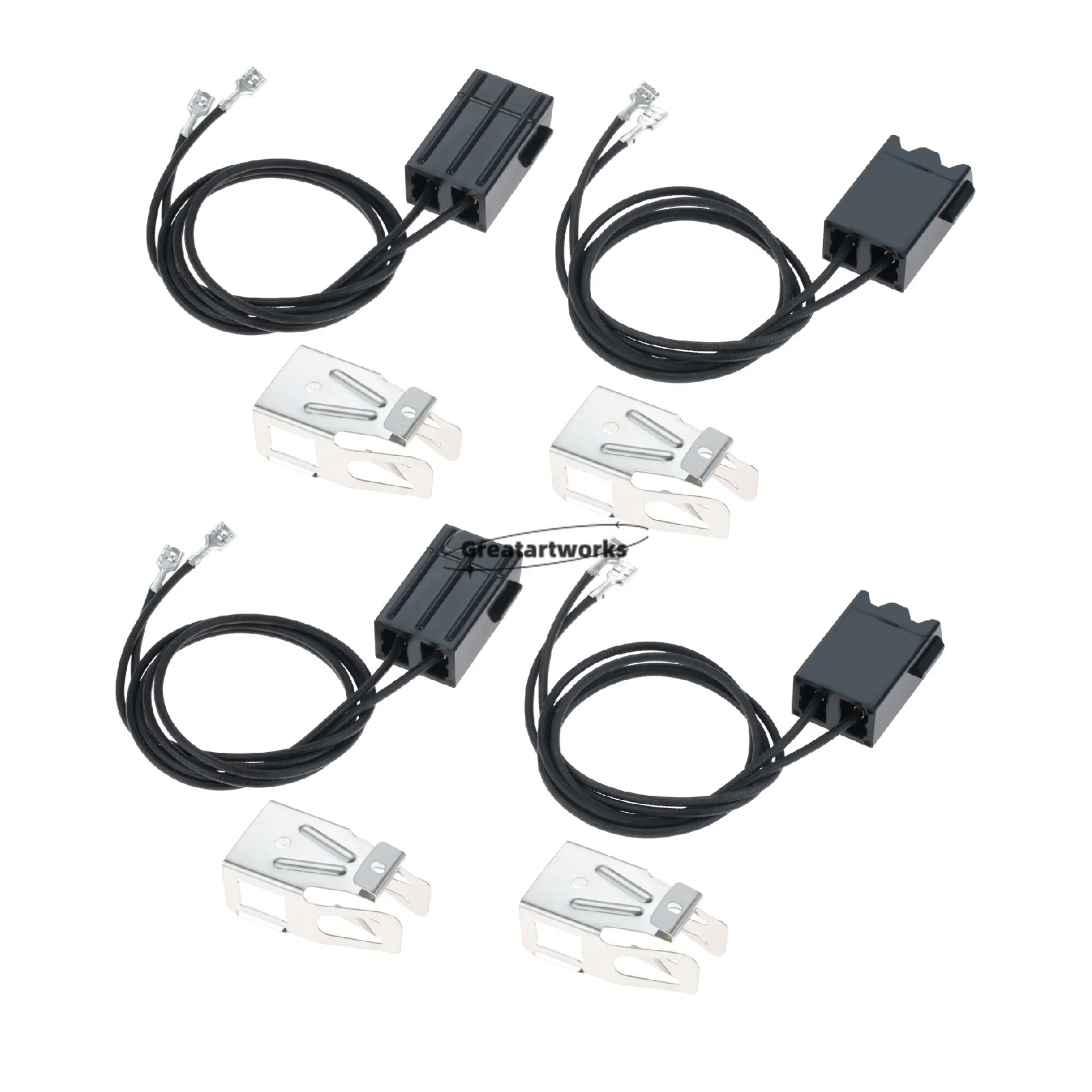 4sets Element Receptacle and Wire WB2X8228 fit for General Electric/Hotpoint/Kenmore AP2013499 PS242972 WB62X5401 WB62X5405