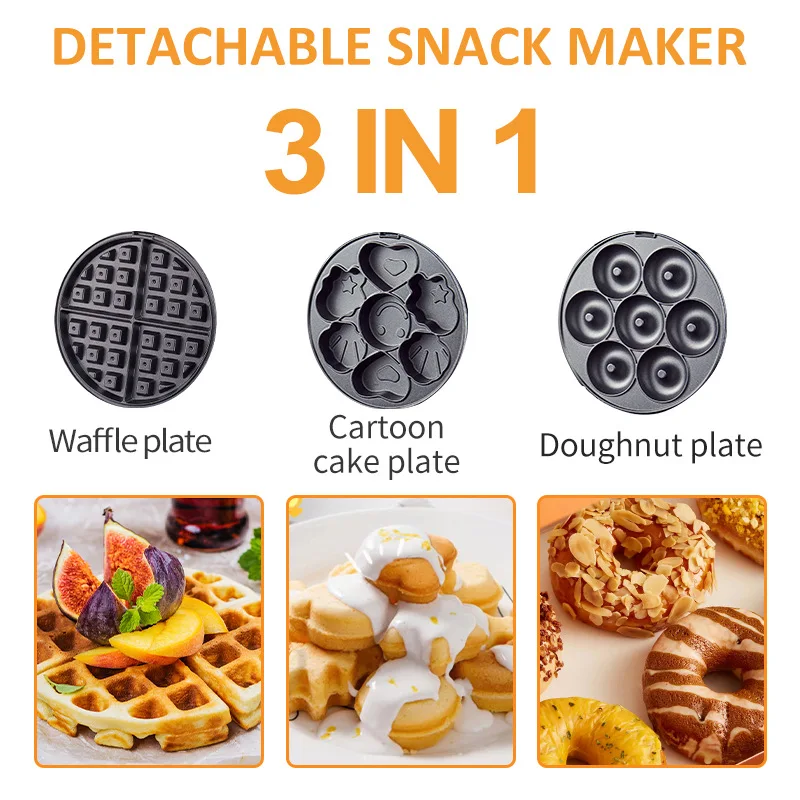 SOKANY08006 Sandwich Machine Detachable 3-in-1 Waffle Donut Cartoon Cake