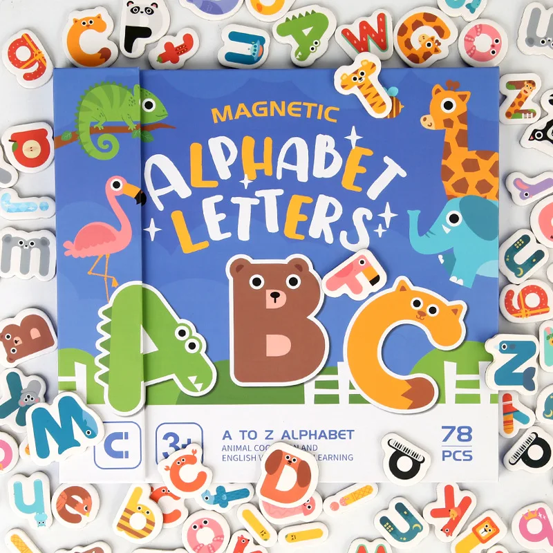 Magnetic Spelling Word Books Kids English Alphabet Letters Cognition Learning Education Montessori Teaching Aids Toys Gifts 5