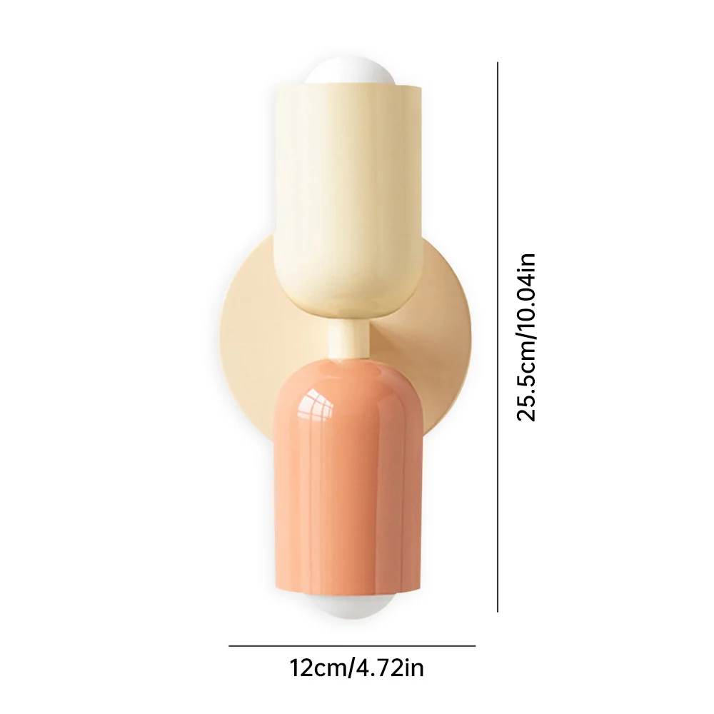 Modern LED Wall Lamp Nordic Minimalist Style Cream Wall Light Double Head Bedside Sconce for Bedroom Decoration Fixture