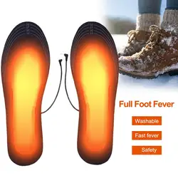 USB Heated Shoe Insoles Electric Heating Pad Men Women Winter Foot Warmer Adjustable Sock Pad Mat for Outdoor Camping Fishing