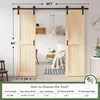 Double 24×84" Doors Sliding Barn Wood Door Panels with 8ft Hardware Kit Easy DIY Assembly Required Perfect for Warehouse 6
