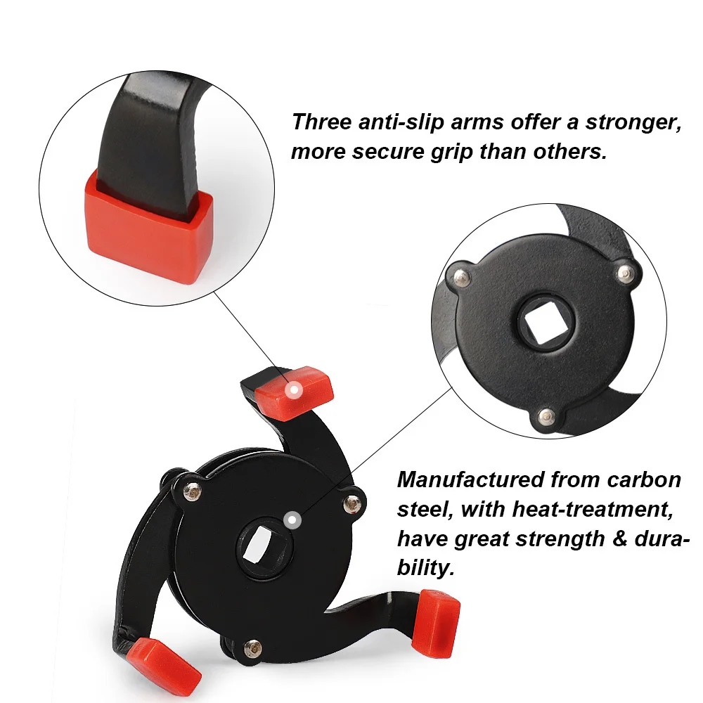 Car Accessories Oil Filter Wrench Car Oil Filter Car Filter Universal 3 Jaw Oil Filter Remover Tool Interface Special Tools Wrench