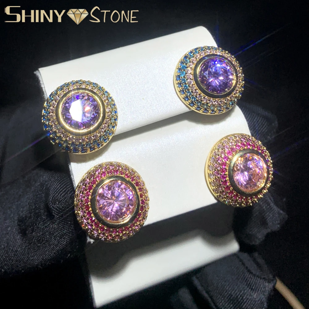 Высококачественные Разноцветные серьги с микрозакрепкой из кубического циркония, круглой точки, с фианитом 5A, классические модные женские серьги для девочек, ювелирные изделия