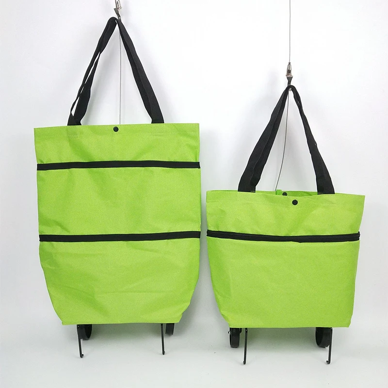 Folding Shopping Bag Portable Waterproof Tugboat Bag With Wheel Grocery Large Capacity Supermarket Handbag shopping bag grocery bags