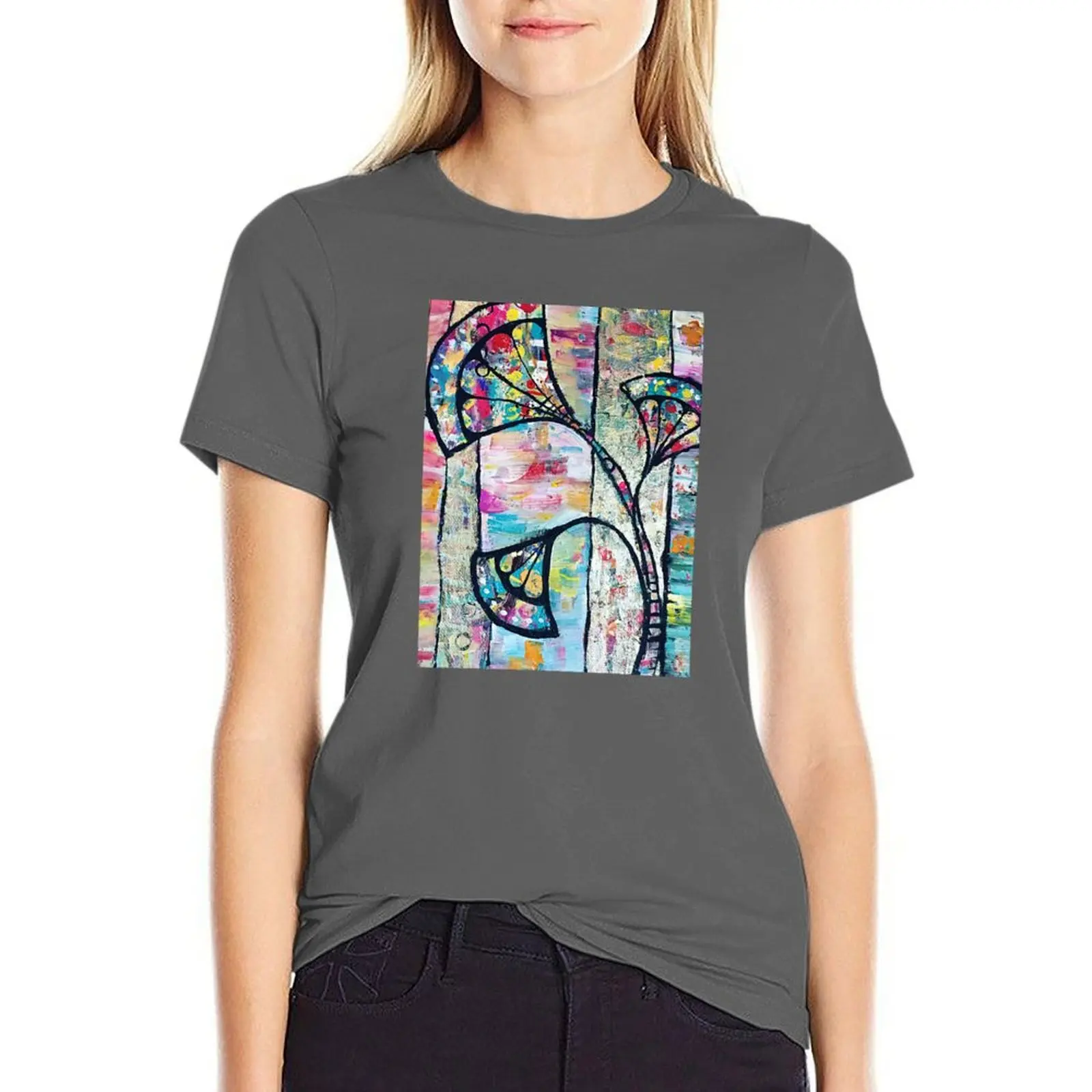 

Deco flowers T-shirt animal print shirt for girls Short sleeve tee tops t-shirts for Women cotton