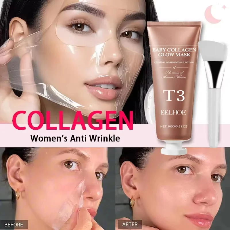 Collagen Mask Peel Off Glowing Mask Lifting Firming Fade Fine Line Increase Elasticity Anti-Wrinkle Brighten Korean Skin Care