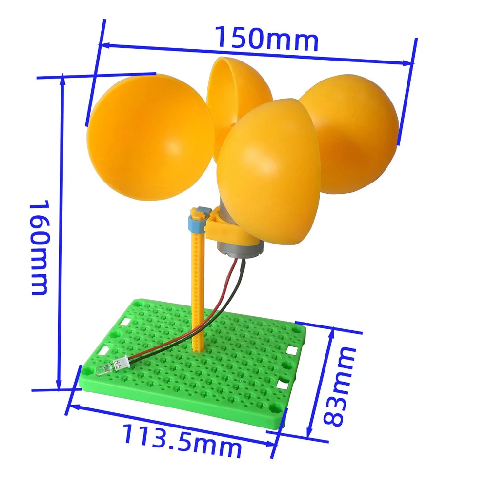 Brushless Motor Generator Teaching Supplies 100-6000RPM 0.01-10V Output Generator With Holder Blades Wind Turbine Kit