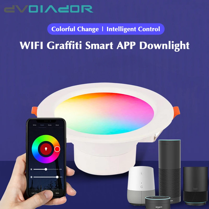 Tuya WIFI Zigbee 3.0 Smart RGBCW LED Downlights Recessed Ceiling Spot