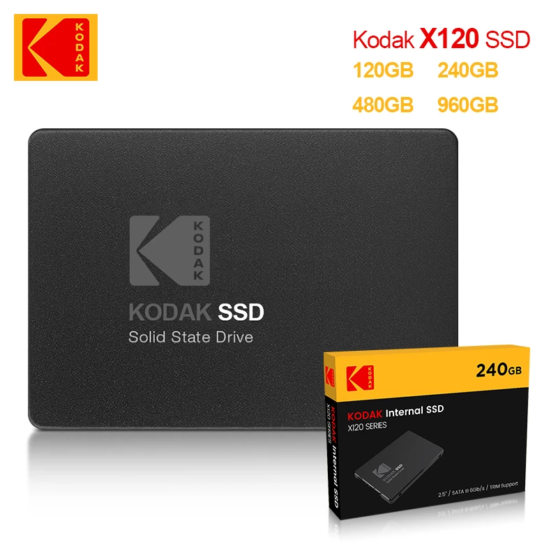 500gb ssd internal KODAK internal  SSD SATA3 X120 SATA III SSD Original 2.5” Internal Solid State Hard Drive SSD 120GB 240GB 480GB 980GB for Laptop 2 tb internal ssd