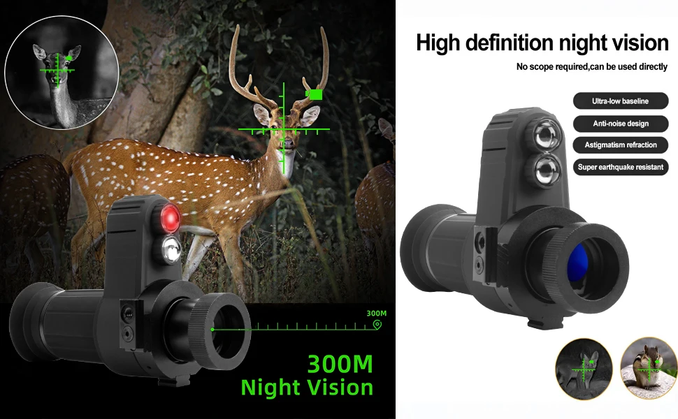 E+ Cross Cursor Monocular 7X Digital Night Vision 1.5'' HD Screen Head-Mounted G