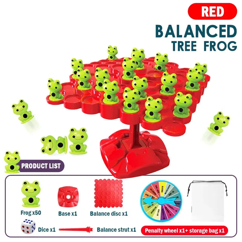 Balancing Board Puzzle for Kids Frog Balance Tree Educational Parent-child Interaction Tabletop Game Gifts Montessori Math Toy