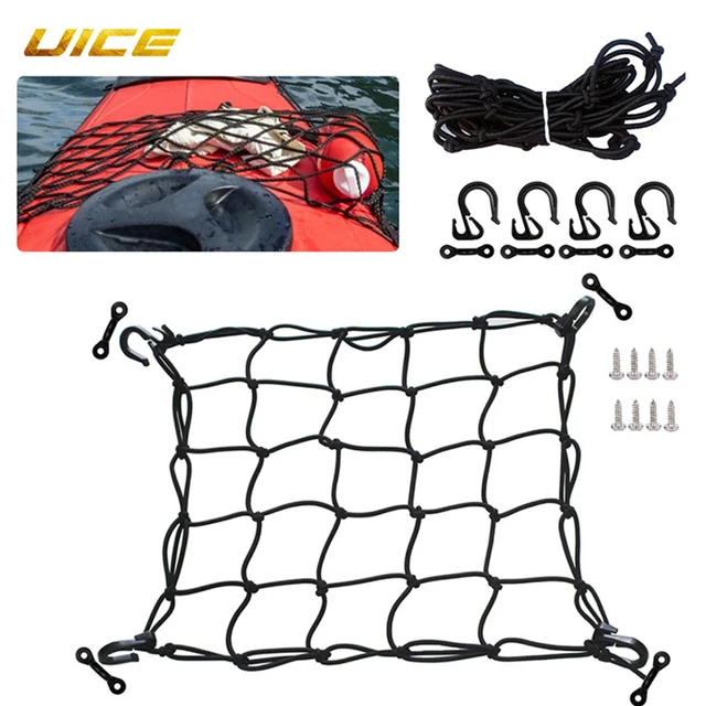 Kayak Canoe Deck Cargo Net Lashing Hook Heavy Duty Nylon Luggage