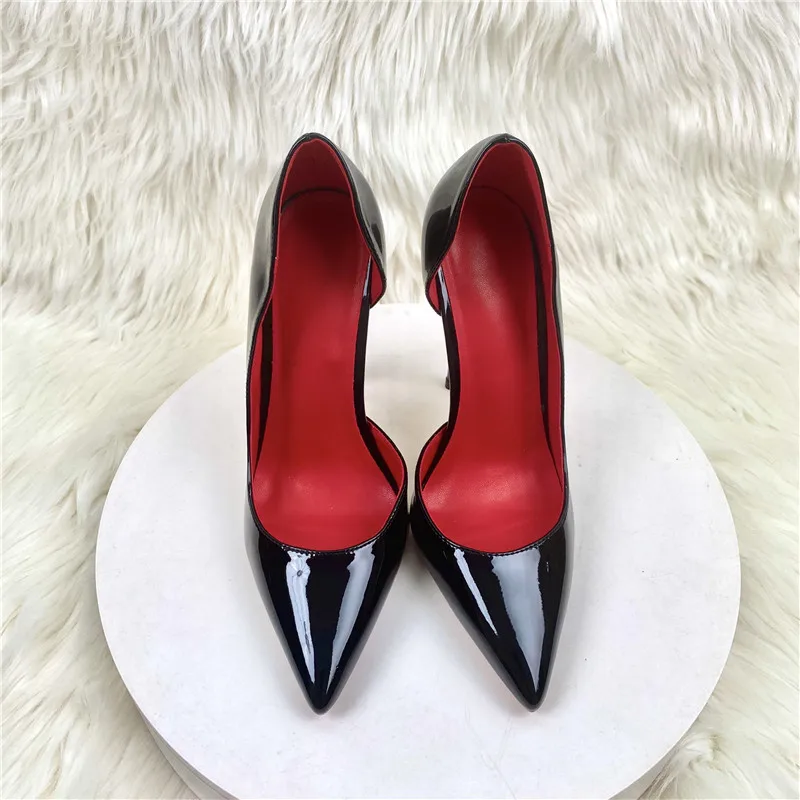Classic Black Red High Heels Shoes Woman Pumps 12cm Tacones