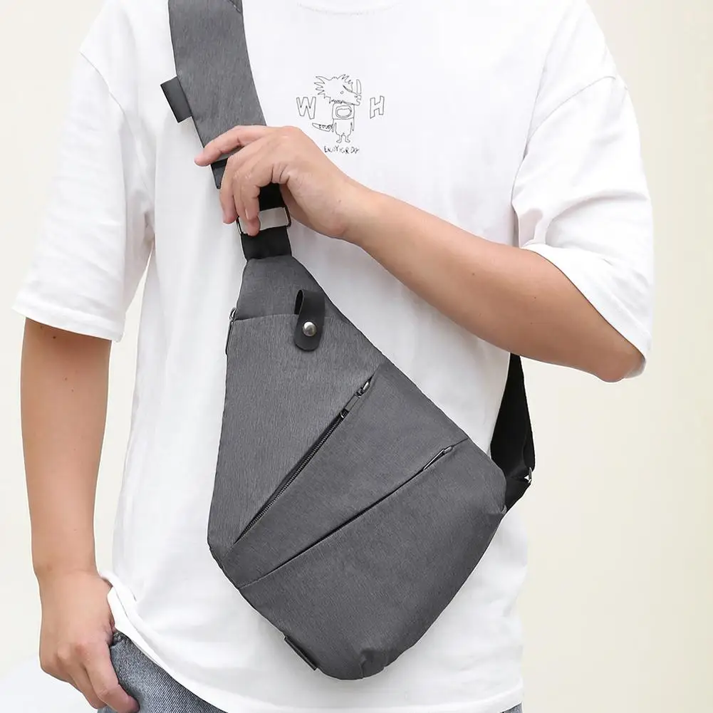 3pcs Men\'s Chest Bag Fashion Anti-theft Shoulder Bag Outdoor Leisure Crossbody Bag Waterproof Handbag USB Bag Sling Pack