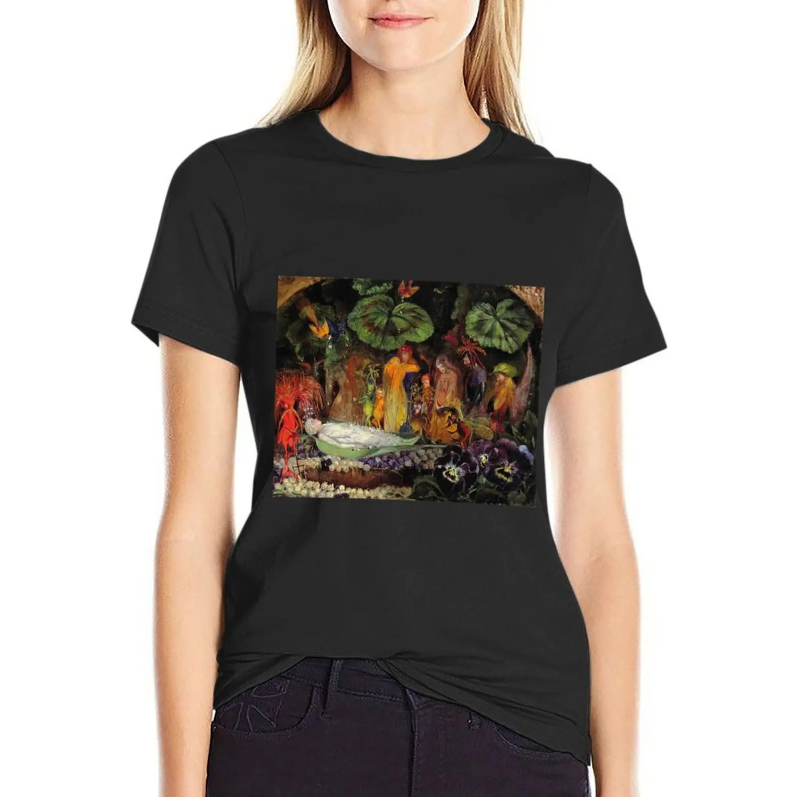 

“Fairy Funeral” by John Anster Fitzgerald T-shirt oversized hippie clothes oversized t shirts for Women